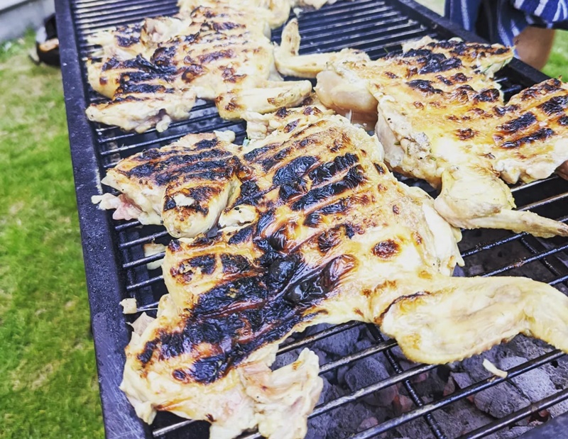 Spatchcock Chicken on BBQ