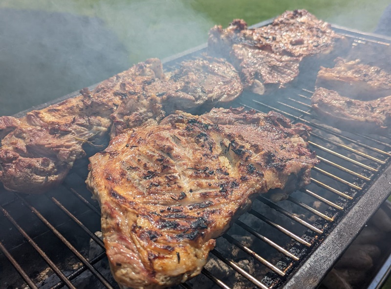 Large chops on BBQ